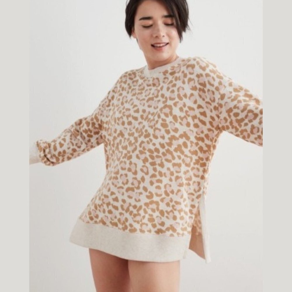 Aerie Women's Cheetah Oversized Desert Sweatshirt - S